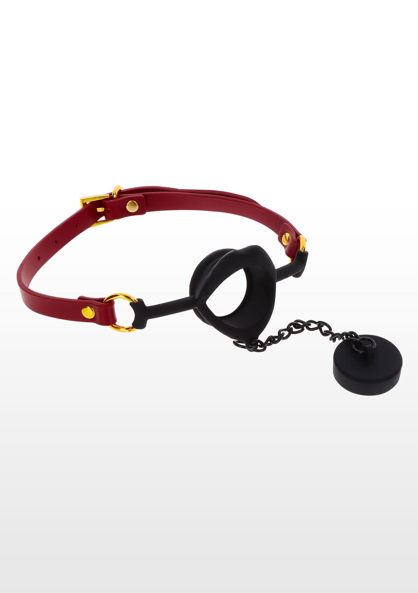 17172_RED_01 Kinky Gag with Plug Red - obrazek 1