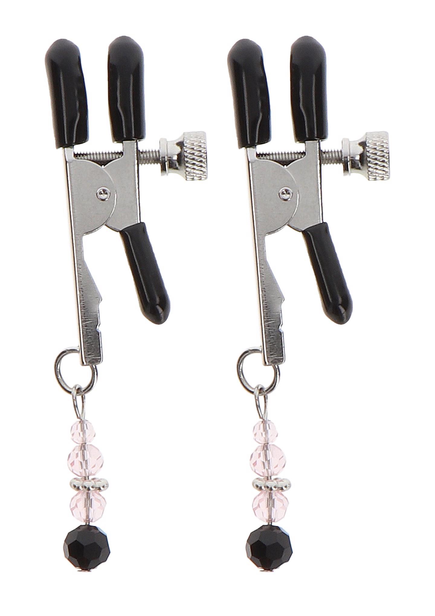 17274_SILVER_01 Adjustable Clamps With Beads Silver - obrazek 1