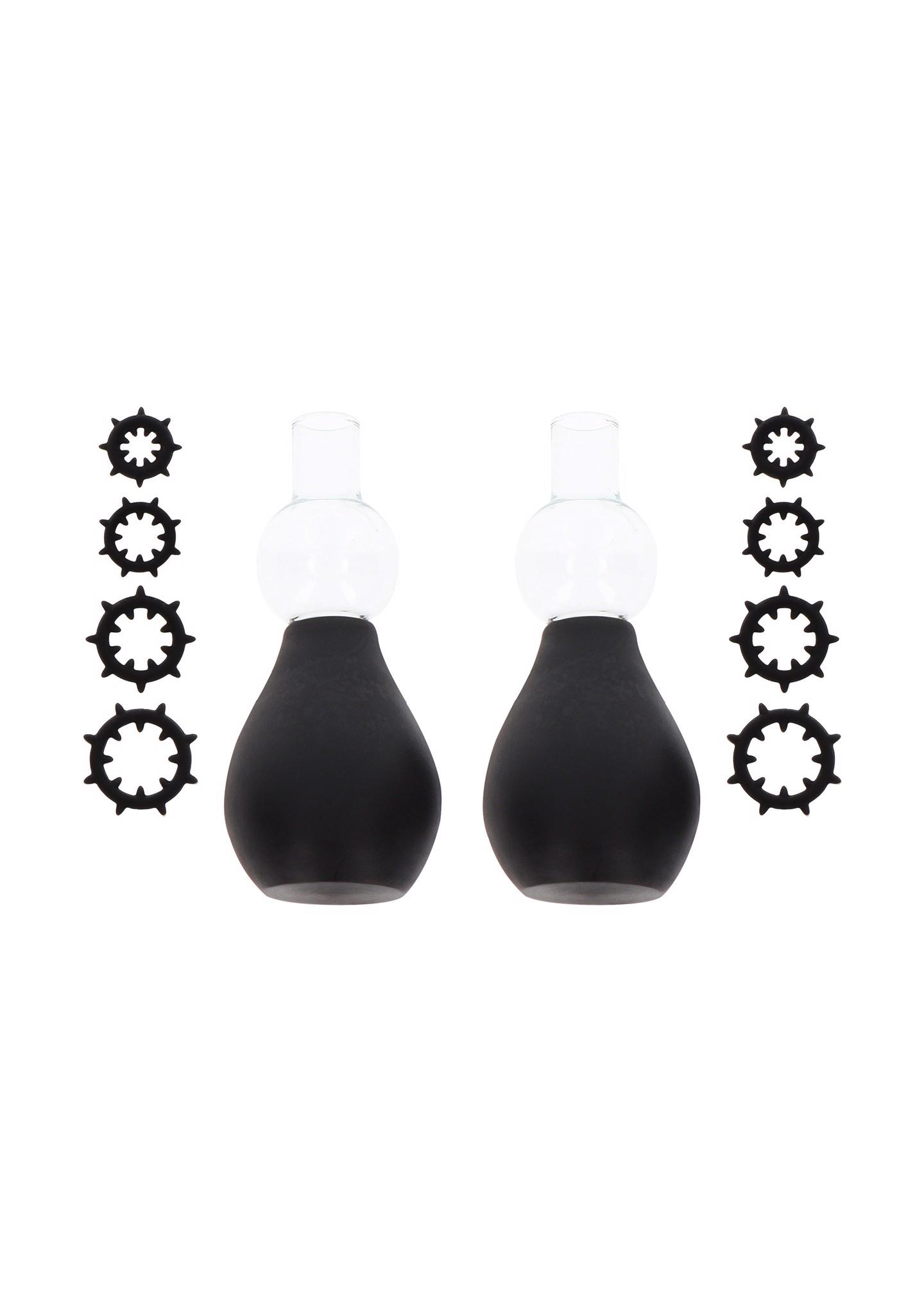 17275_BLACK_01 Nipple Enlargers with 8 Rings Black - obrazek 1