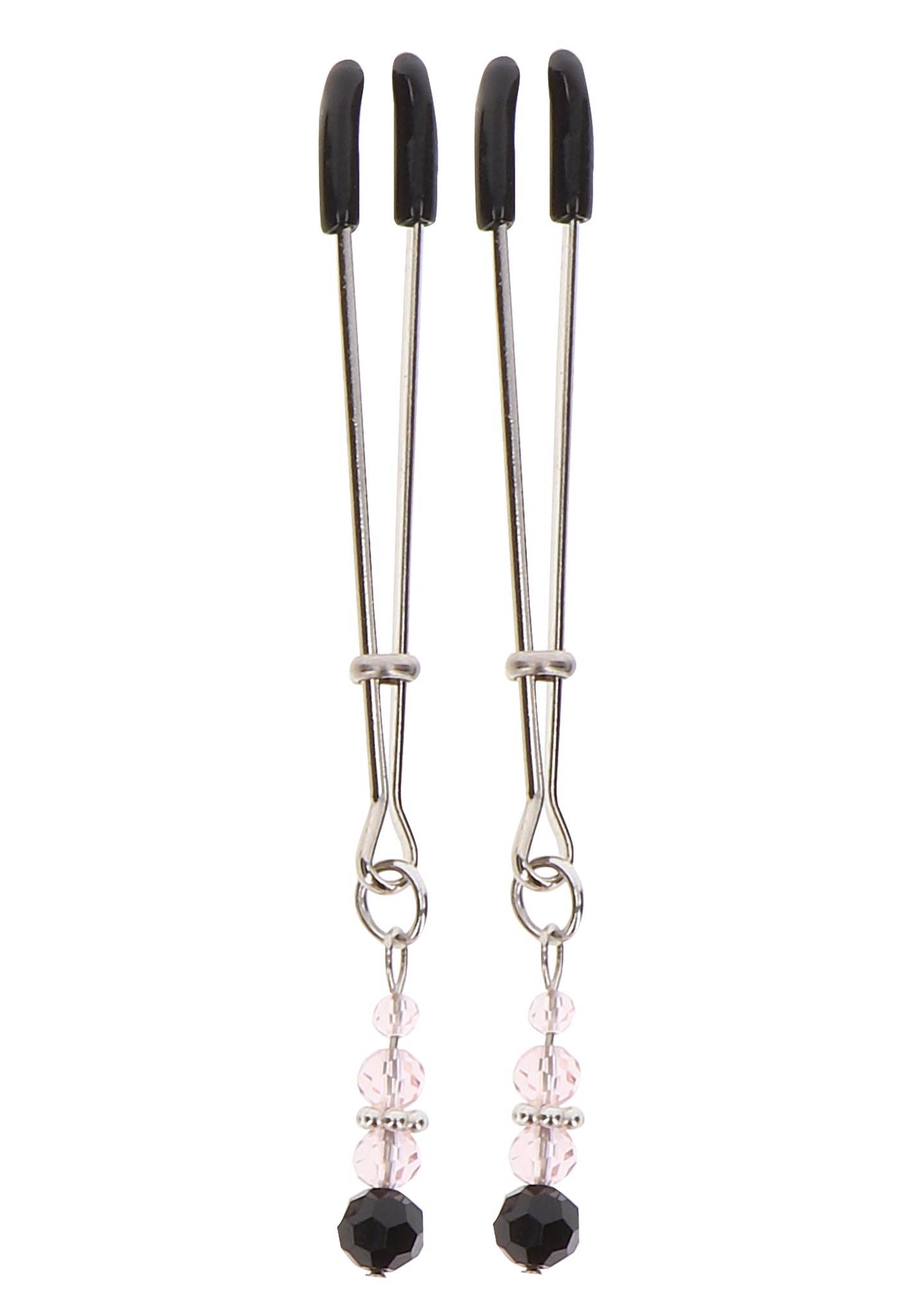 17279_SILVER_01 Tweezers With Beads Silver - obrazek 1