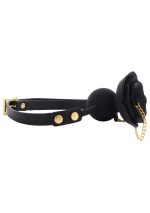 Rose Ball Gag with Plug Black - obrazek 3