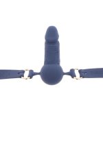 Silicone Penis Ball Gag Blue - obrazek 10