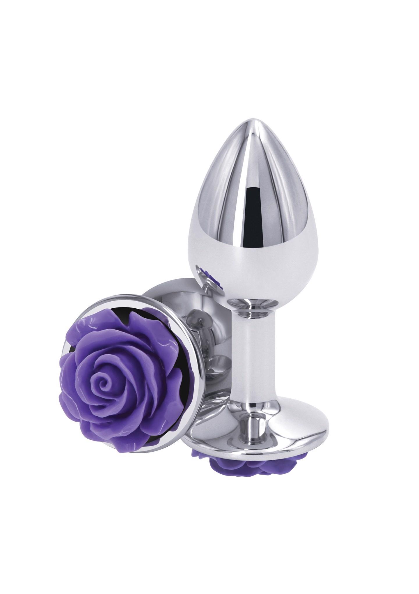 18820_PURPLE_01 Rose Buttplug Small Purple - obrazek 1