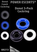 Ring-Donut Cockring 3 Pack-3 colors blue/clear/black - obrazek 4