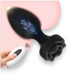 Power Escorts - Princess Plug - Remote Rose Design Plug - USB Rechargeable - 10 Functions - Black - obrazek 2