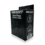 Power Escorts - Heart Plug Anal Starter 3-Pack - S, M & L - Black - quality Silicone - Colour box - obrazek 3