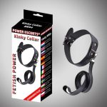 Kinky collar black  collar with leash  adjustable - obrazek 3