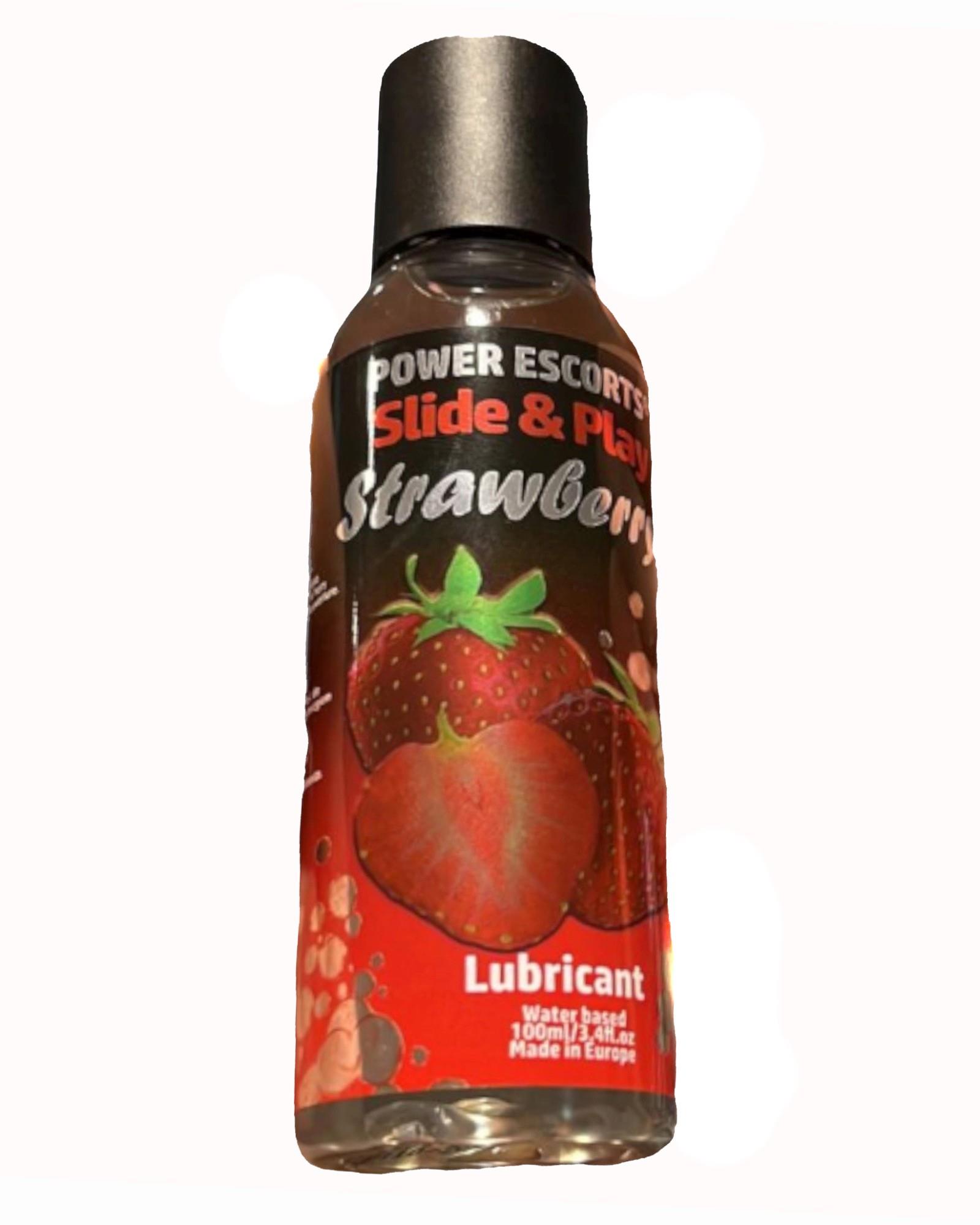 20-DR06 Żel-Power Escorts Strawberry Lubricant 100ml Slide&Play - obrazek 1