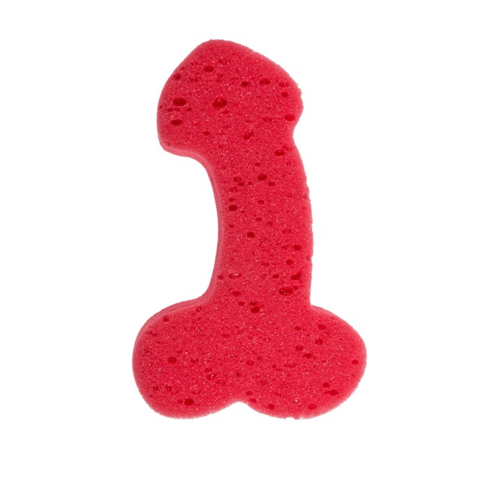 20-OB028-RED Zabawka - Bath Sponge Penis - 19cm Red - obrazek 1