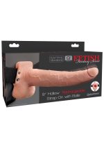 9inch Hollow Recharge Strap On Light skin tone - obrazek 2