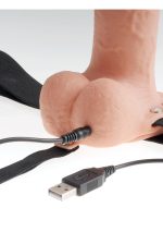 9inch Hollow Recharge Strap On Light skin tone - obrazek 4