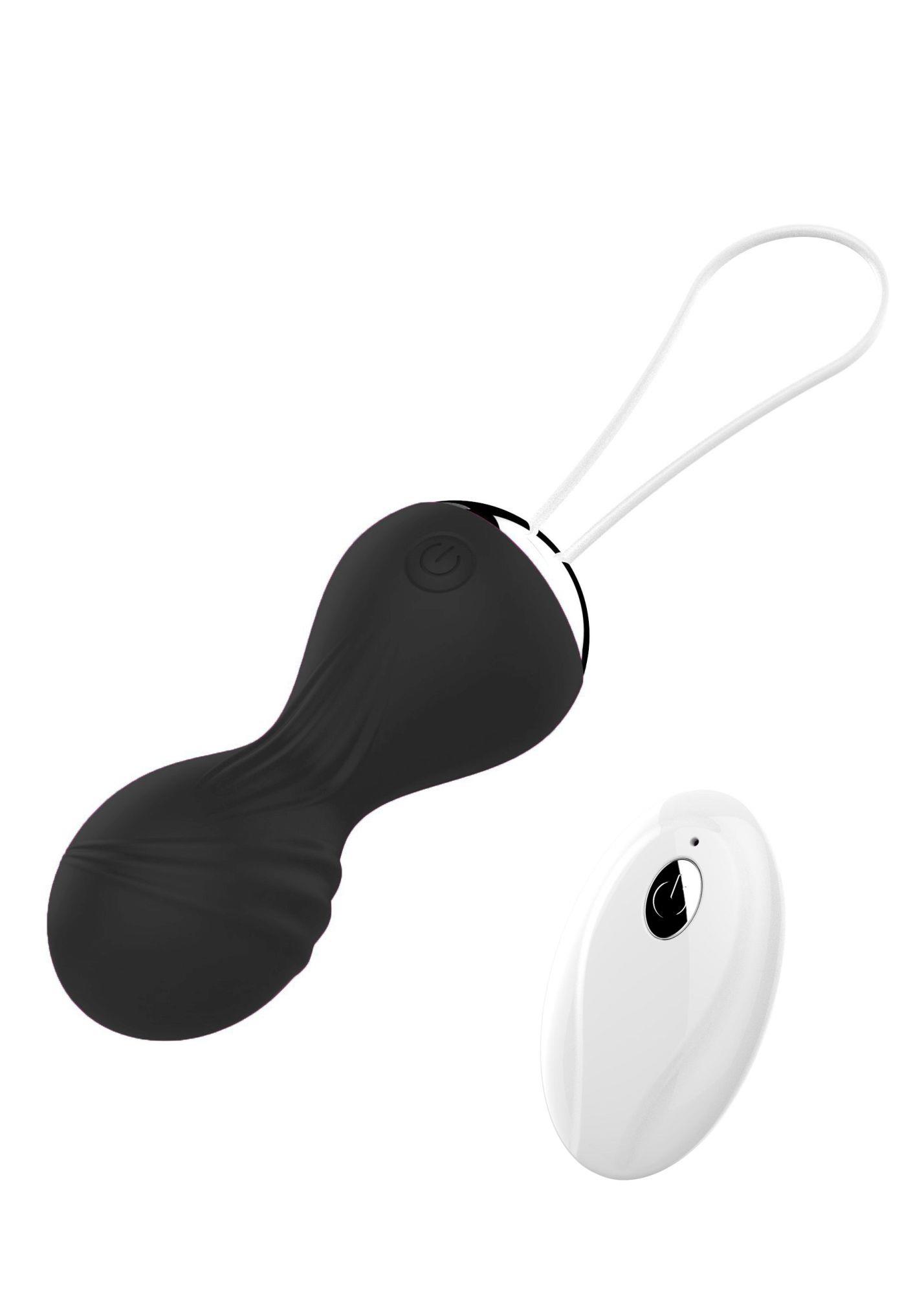 22-00025 Kulki-Vibrating Silicone Kegel Balls USB 10 Function / Remote control -Black - obrazek 1