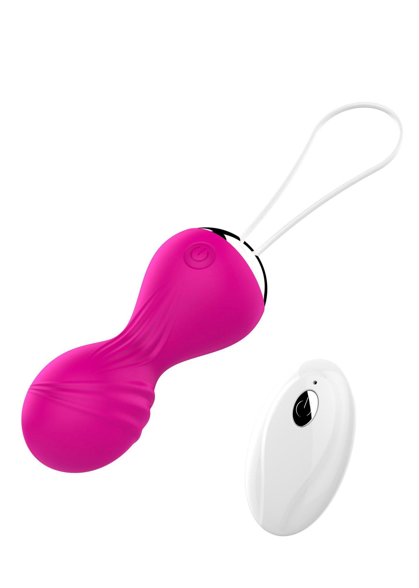 22-00027 Kulki-Vibrating Silicone Kegel Balls USB 10 Function / Remote control -Pink - obrazek 1
