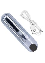 Wibrator-Strong Bullet Vibrator Silver/Black USB 10 Function - obrazek 3