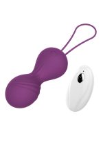 Kulki-Vibrating Silicone Kegel Balls USB 10 Function / Remote control -Purple - obrazek 4