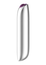 Stymulator-Rechargeable Powerful Bullet Vibrator USB 20 Functions - Silver - obrazek 2