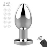 Stymulator-Rechargeable Butt Plug Vibrator USB 10 Functions - Silver - obrazek 3