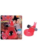 Jelly Rabbit Cockring Red - obrazek 3