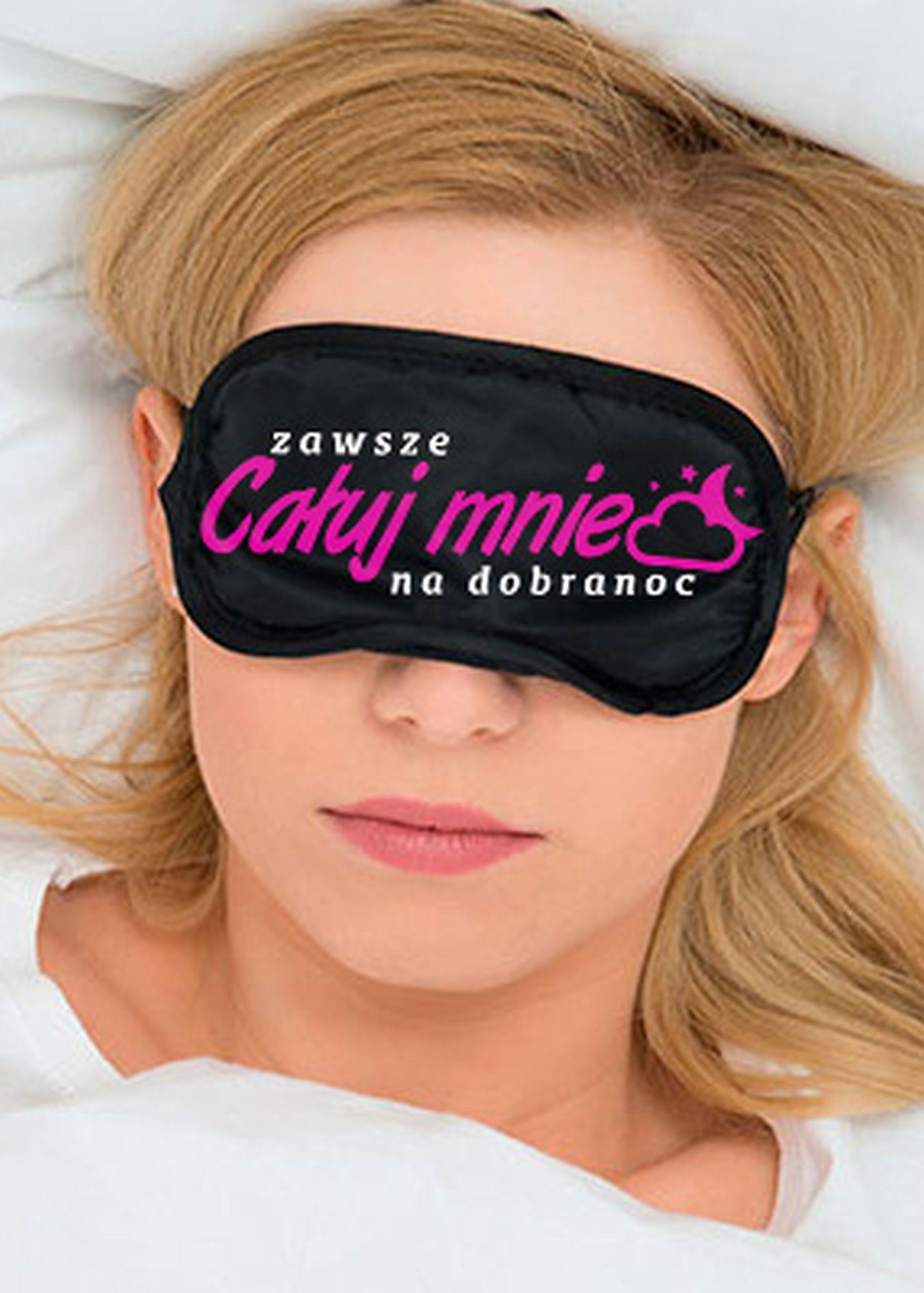 29-00056 Maska-Opaska na oczy """"ZAWSZE CAŁUJ MNIE NA DOBRANOC"""" - obrazek 1