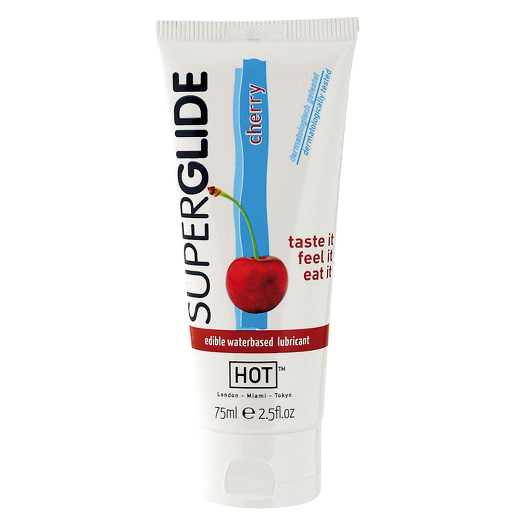 3-44115 Żel-HOT Superglide CHERRY- 75ml edible lubricant waterbased - - obrazek 1
