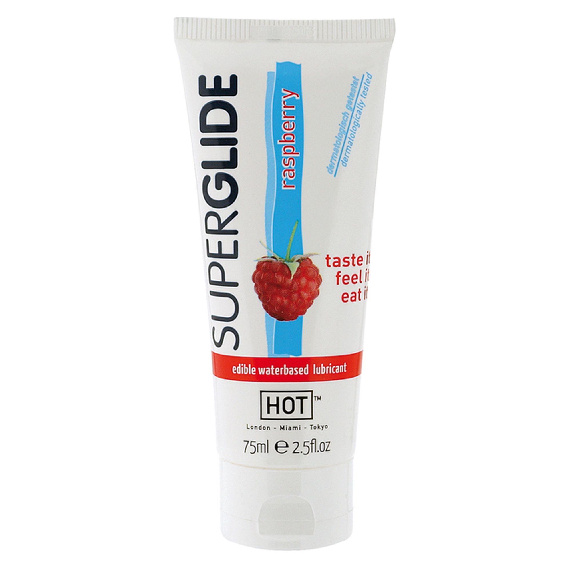 3-44118 Żel-HOT Superglide RASPBERRY- 75ml edible lubricant waterbased - obrazek 1