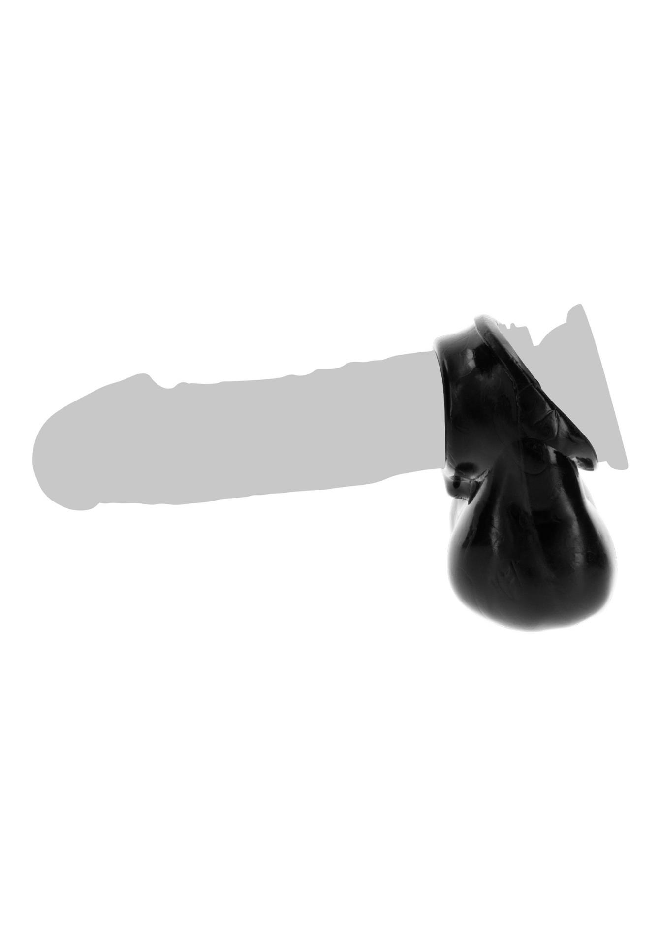 30-10472-X-BLACK Penis Ring and Scrotum Holder Black - obrazek 1