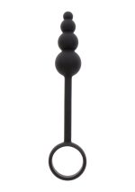 Anal Snake Plug & Penis Ring Black - obrazek 3