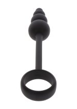 Anal Snake Plug & Penis Ring Black - obrazek 4