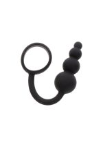 Anal Snake Plug & Penis Ring Black - obrazek 5