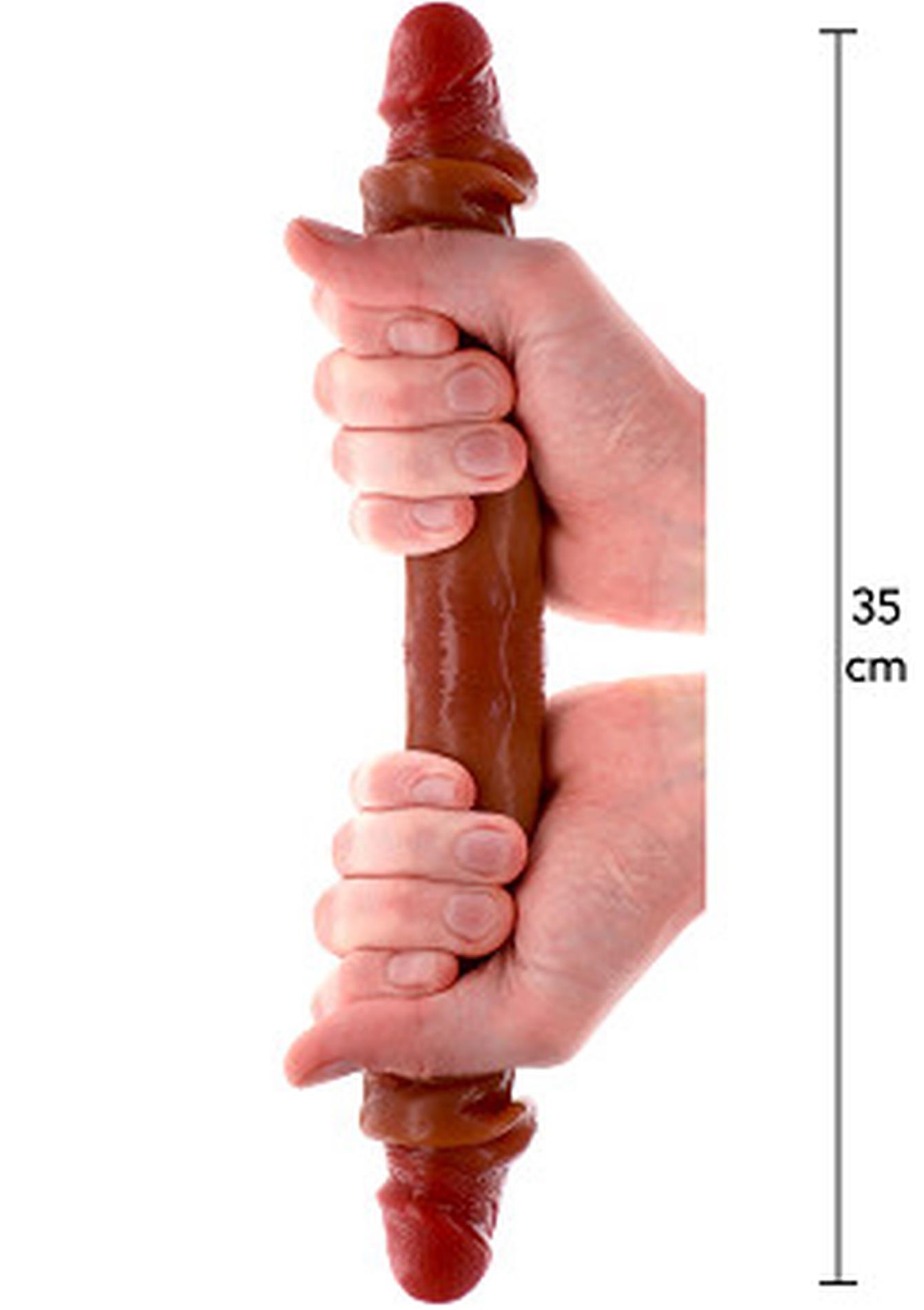 30-11206-X-CARAMEL_01 Silicone Foreskin D-Dong 35 cm Caramel skin tone - obrazek 1