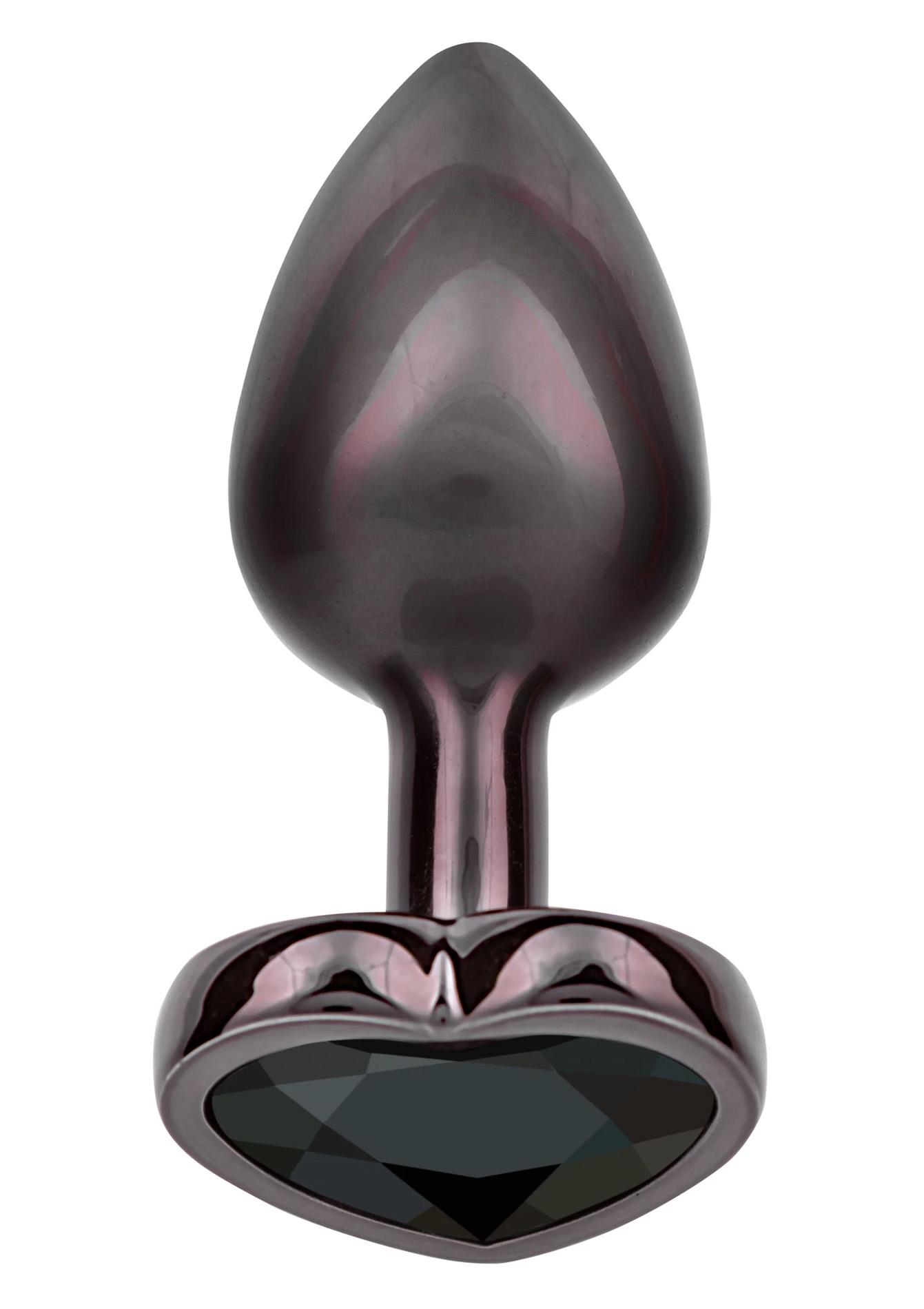 30-16516-X-BLACK_01 Diamond Heart Plug Small Black - obrazek 1