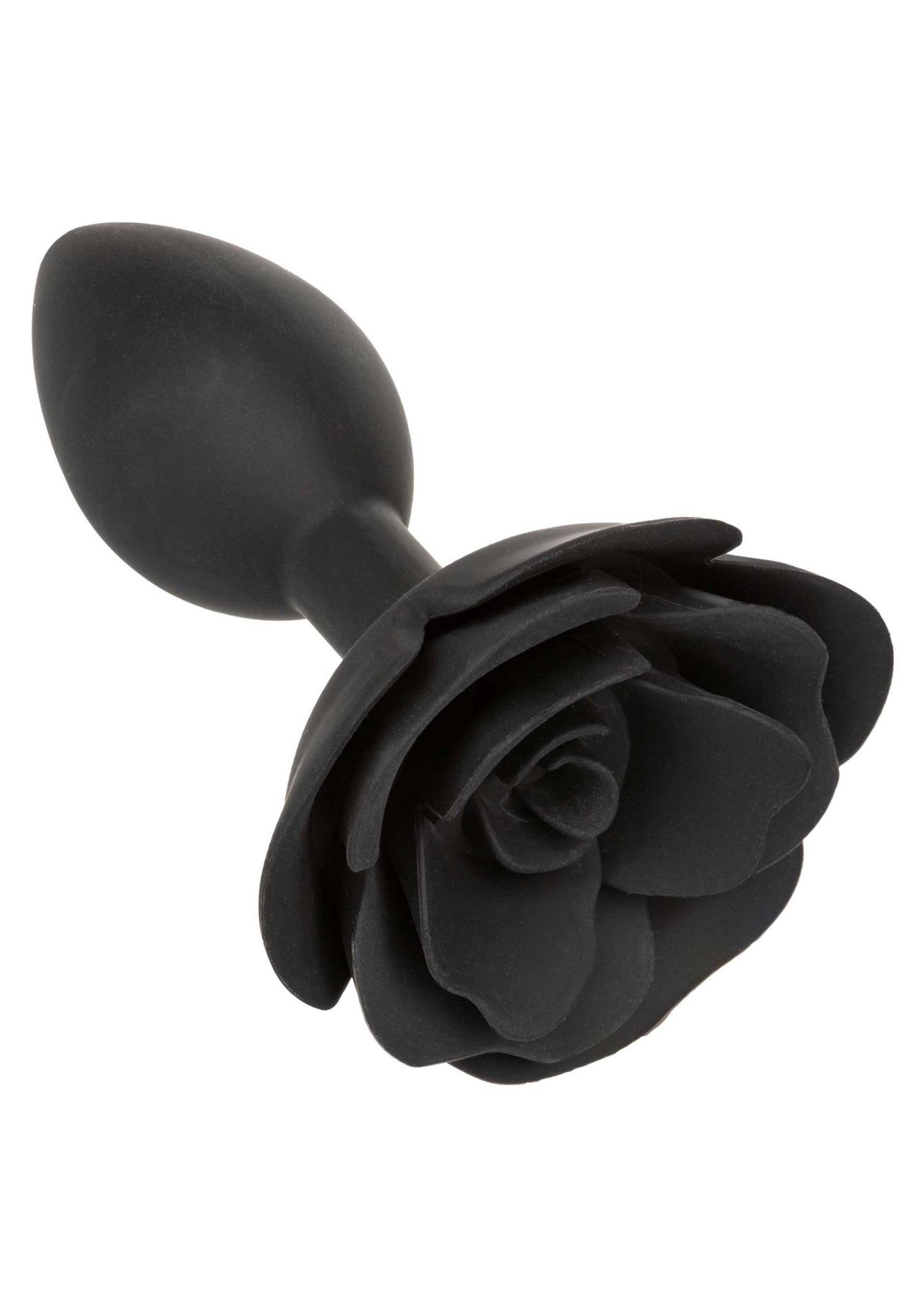 30-16536-X-BLACK Large Rose Anal Plug Black - obrazek 1