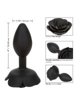 Large Rose Anal Plug Black - obrazek 7