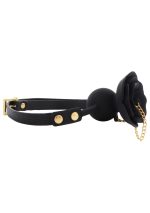 Rose Ball Gag with Plug Black - obrazek 10