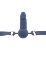 Silicone Penis Ball Gag Blue - obrazek 5