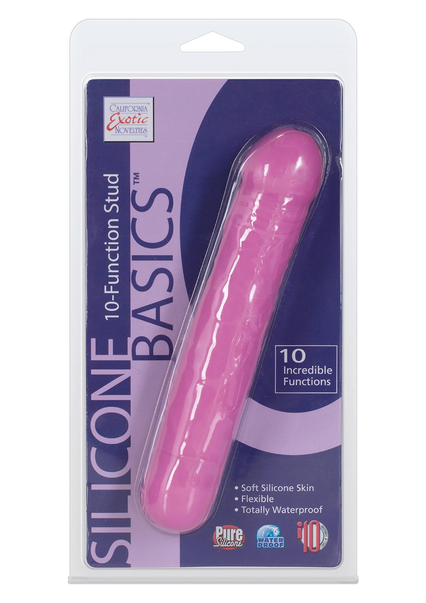 3002023710 Wibrator-BASICS 10 FUNCTION STUD PINK - obrazek 1