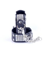 Fetish B - Series Handcuffs with cristals 3 cm Silver - obrazek 3