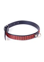 Fetish B - Series Collar with crystals 2 cm Red Line - obrazek 2