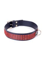 Fetish B - Series Collar with crystals 3 cm Red Line - obrazek 2