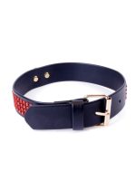 Fetish B - Series Collar with crystals 3 cm Red Line - obrazek 3