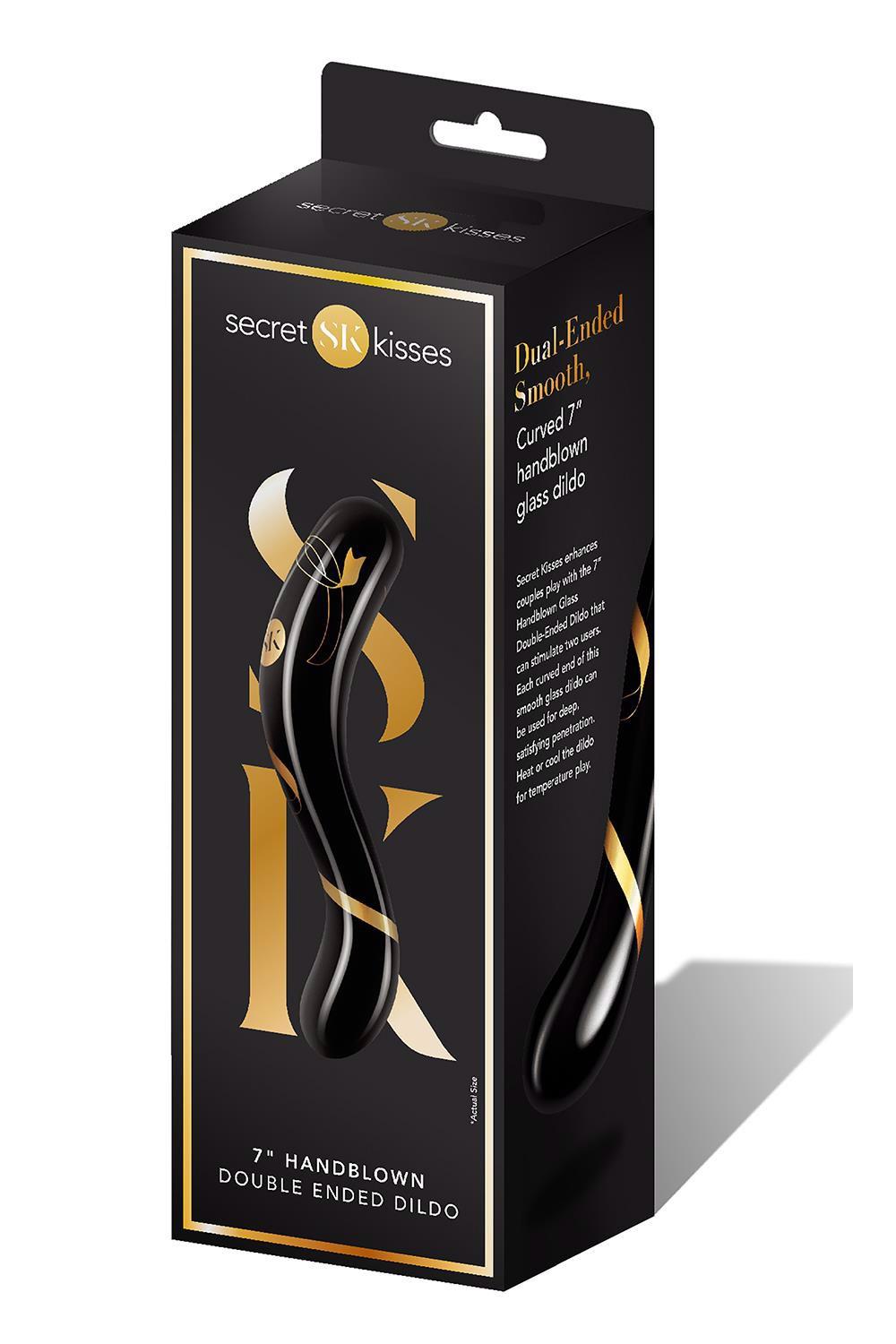 35-160626 SECRET KISSES 7" HANDBLOWN DOUBLE ENDED DILDO - obrazek 1