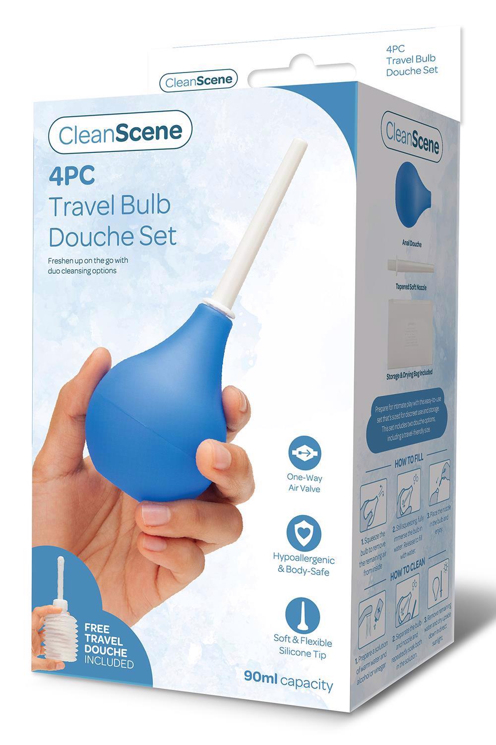 35-160672 CLEANSCENE 90ML 4 PCS TRAVEL BULB DOUCHE SET - obrazek 1