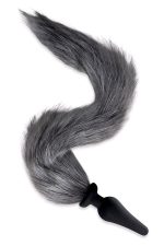 WHIPSMART 4.5 INCH SILICONE PLUG WITH GREY INDIGO FOX TAIL SET - obrazek 3