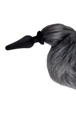 WHIPSMART 4.5 INCH SILICONE PLUG WITH GREY INDIGO FOX TAIL SET - obrazek 5
