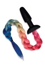 WHIPSMART 4.9 INCH SILICONE PLUG WITH PLAY TAILS RAINBOW TAIL - obrazek 2