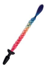 WHIPSMART 4.9 INCH SILICONE PLUG WITH PLAY TAILS RAINBOW TAIL - obrazek 3