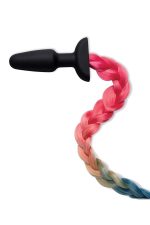 WHIPSMART 4.9 INCH SILICONE PLUG WITH PLAY TAILS RAINBOW TAIL - obrazek 4