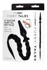 WHIPSMART 4.5 INCH SILICONE PLUG WITH BLACK PONY TAIL