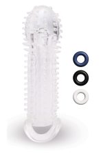 SIZE UP CLEAR VIEW TEXTURED PENIS EXTENDER WITH BALL LOOP - obrazek 2