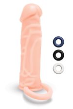 SIZE UP SILICONE REALISTIC PENIS EXTENDER WITH BALL LOOP FLESH - obrazek 2